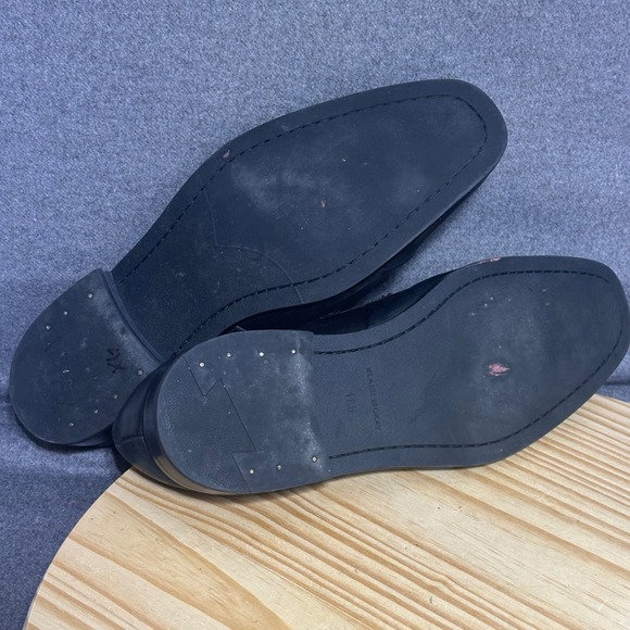 Blake McKay Mens Black Leather Bit Loafers Size 11.5 M6 Apron Toe‎ Dress Shoes